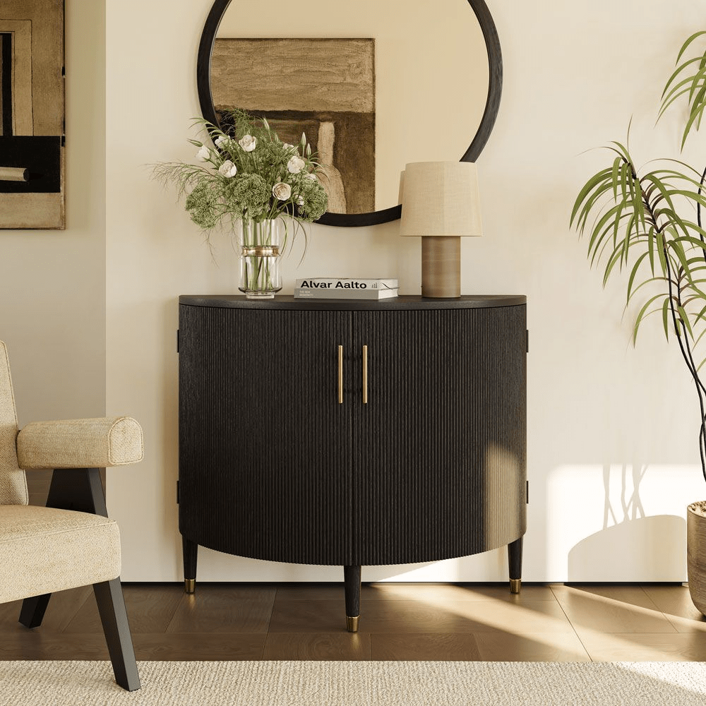 Silva Mid - Century Fluted Storage Cabinet - Exclusivia