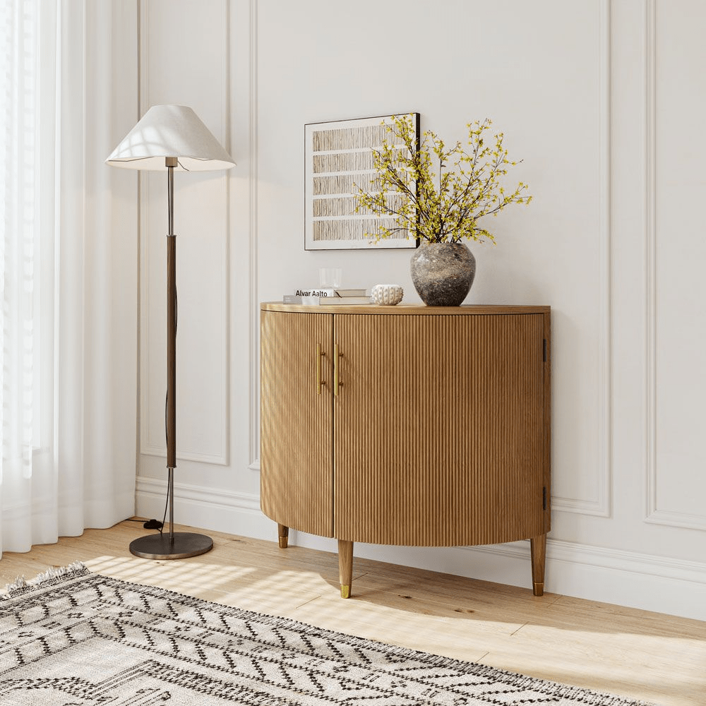 Silva Mid - Century Fluted Storage Cabinet - Exclusivia
