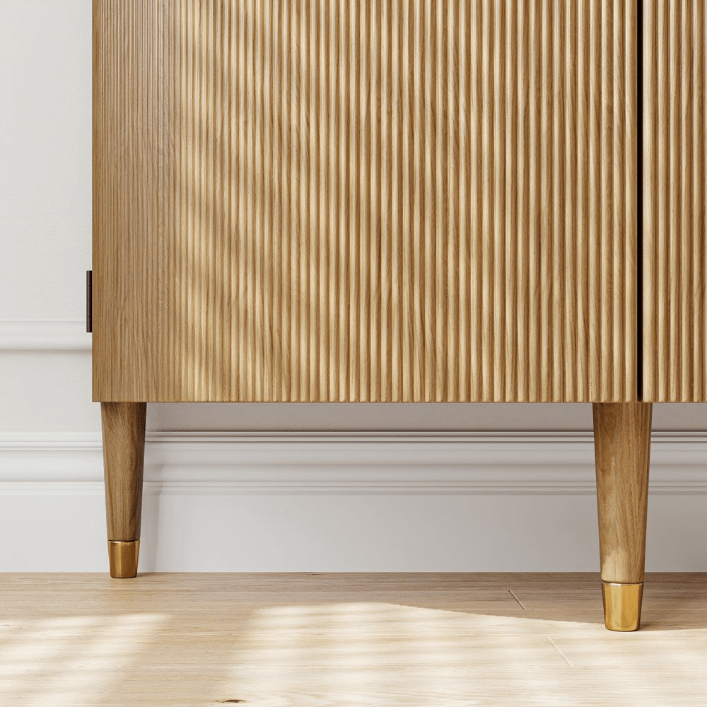 Silva Mid - Century Fluted Storage Cabinet - Exclusivia