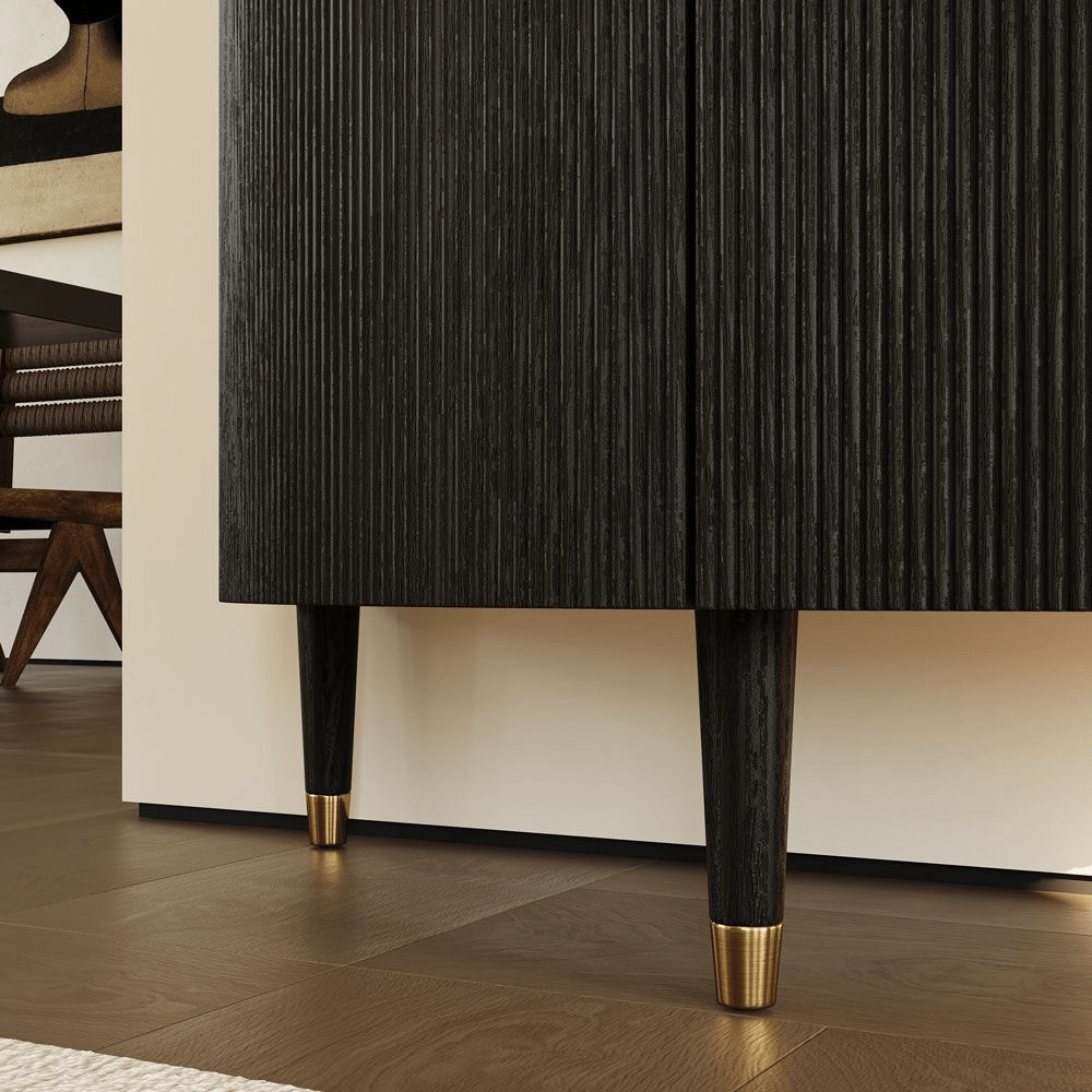 Silva Mid - Century Fluted Storage Cabinet - Exclusivia