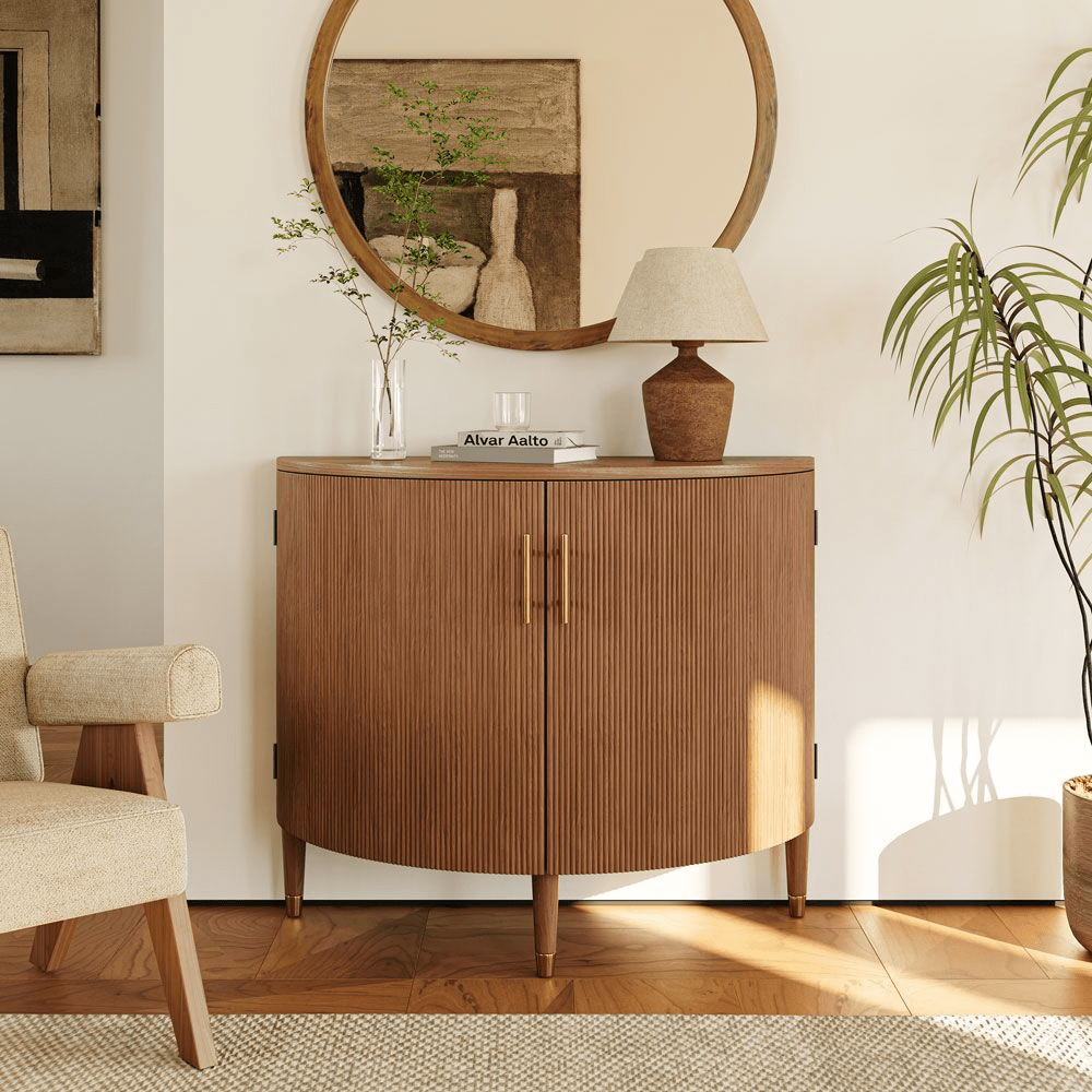 Silva Mid - Century Fluted Storage Cabinet - Exclusivia