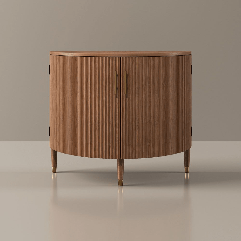 Silva Mid - Century Fluted Storage Cabinet - Exclusivia