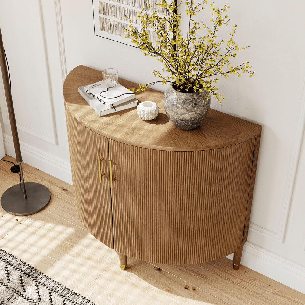 Silva Mid - Century Fluted Storage Cabinet - Exclusivia