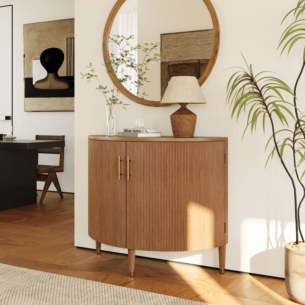 Silva Mid - Century Fluted Storage Cabinet - Exclusivia