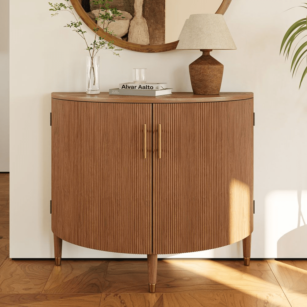 Silva Mid - Century Fluted Storage Cabinet - Exclusivia
