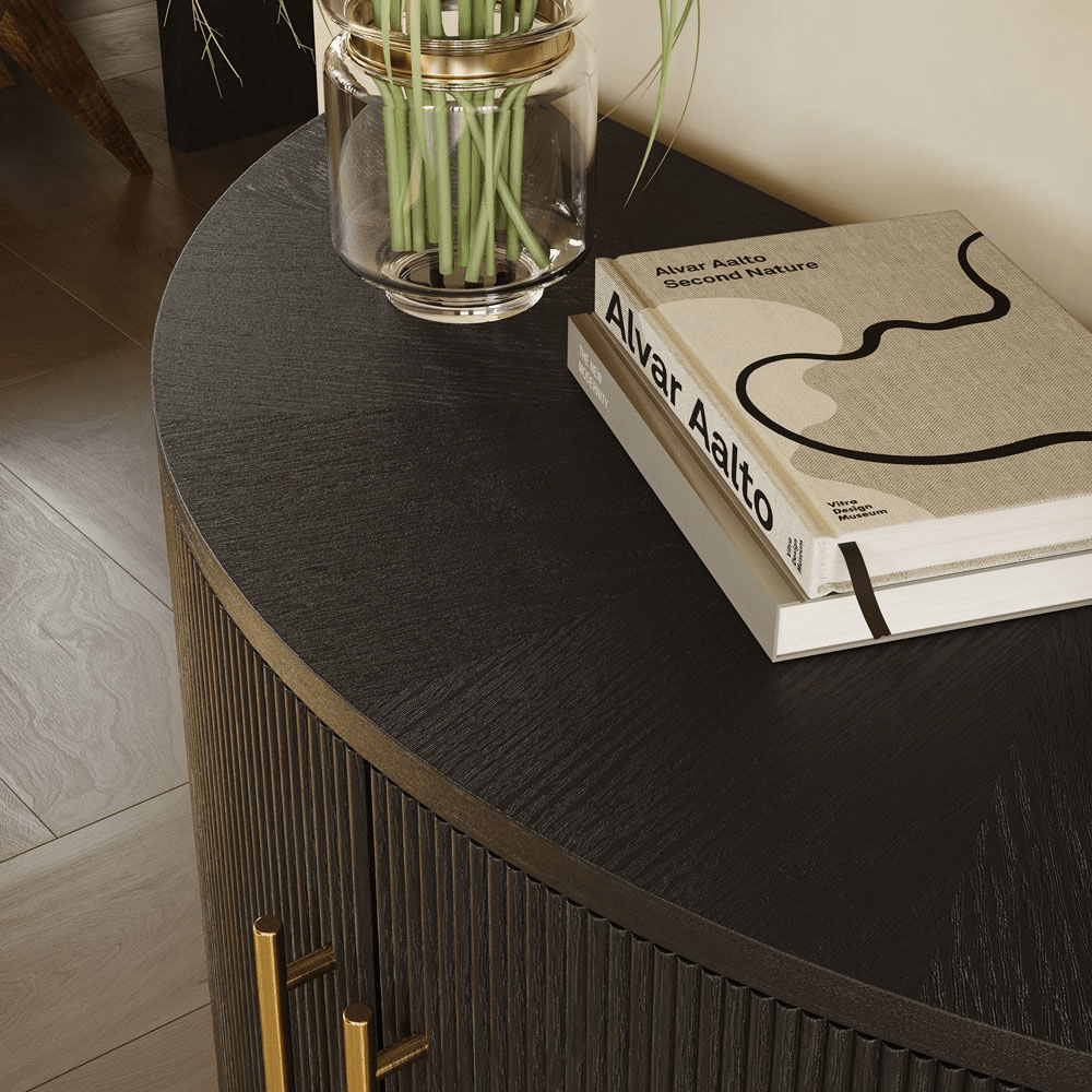 Silva Mid - Century Fluted Storage Cabinet - Exclusivia