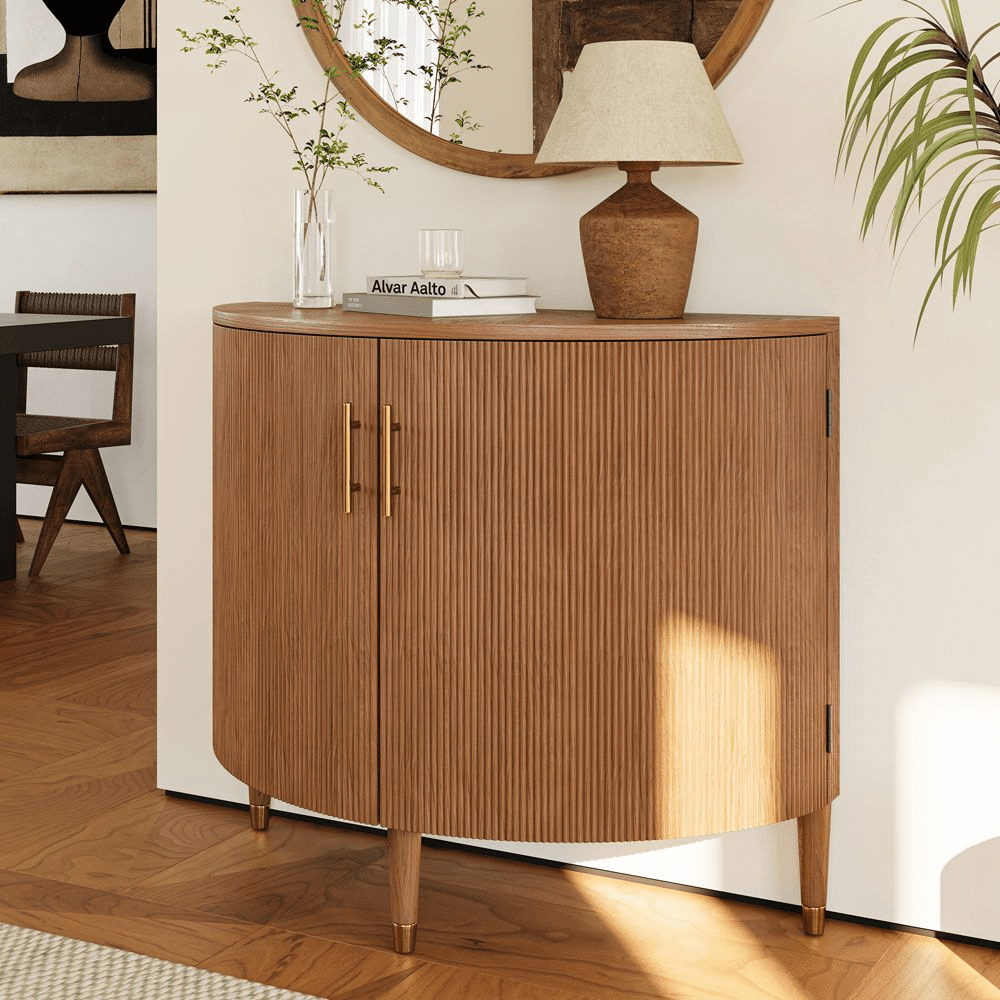 Silva Mid - Century Fluted Storage Cabinet - Exclusivia