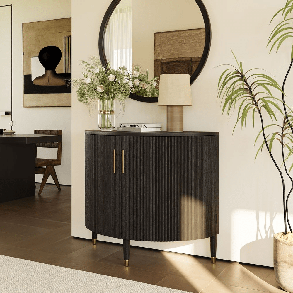 Silva Mid - Century Fluted Storage Cabinet - Exclusivia