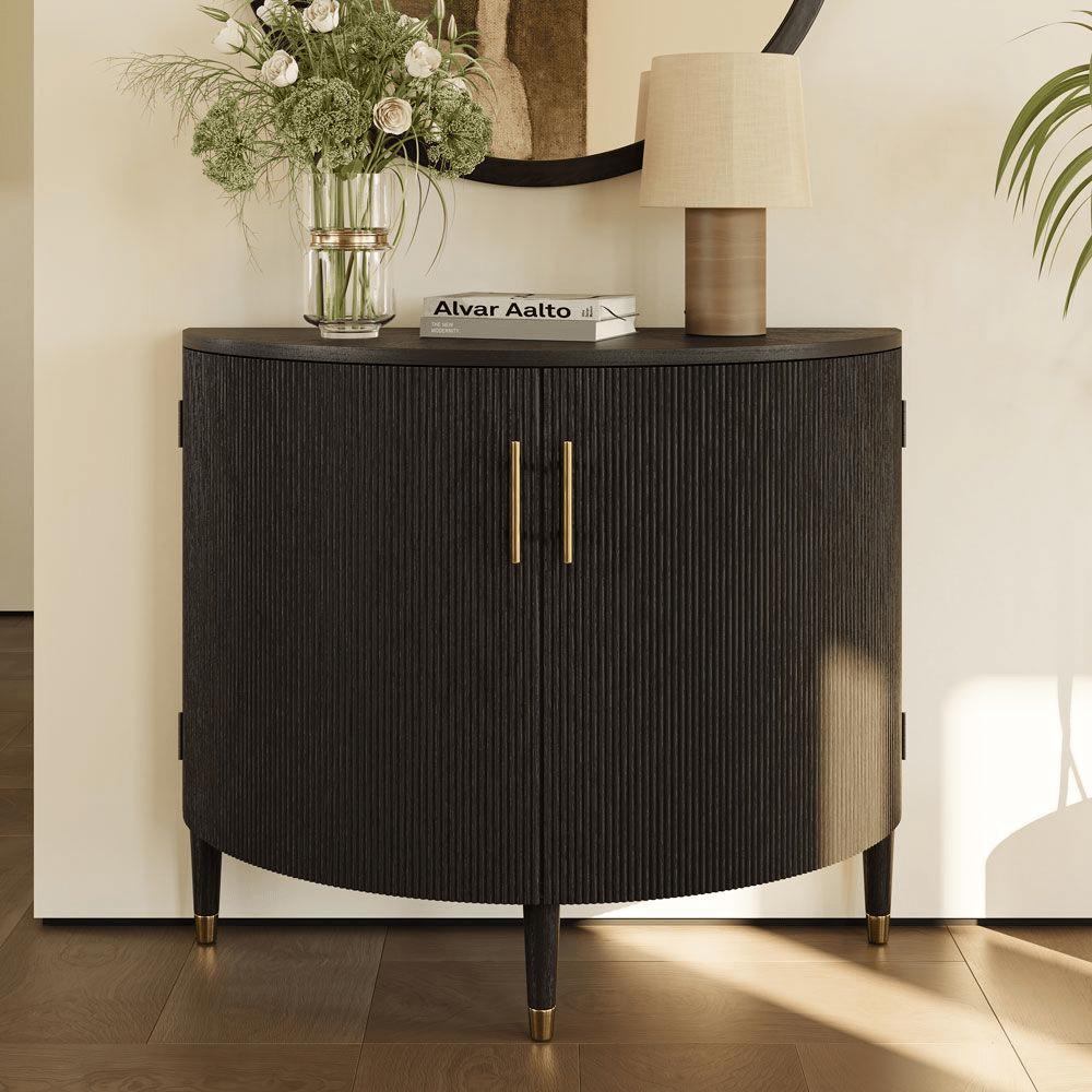 Silva Mid - Century Fluted Storage Cabinet - Exclusivia