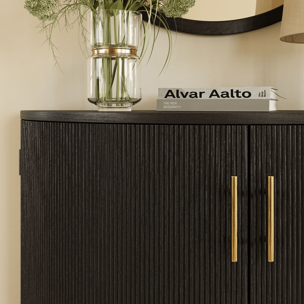 Silva Mid - Century Fluted Storage Cabinet - Exclusivia