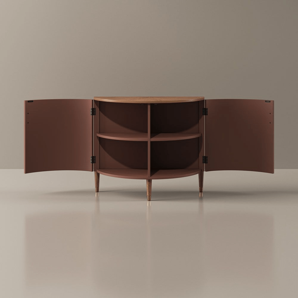 Silva Mid - Century Fluted Storage Cabinet - Exclusivia