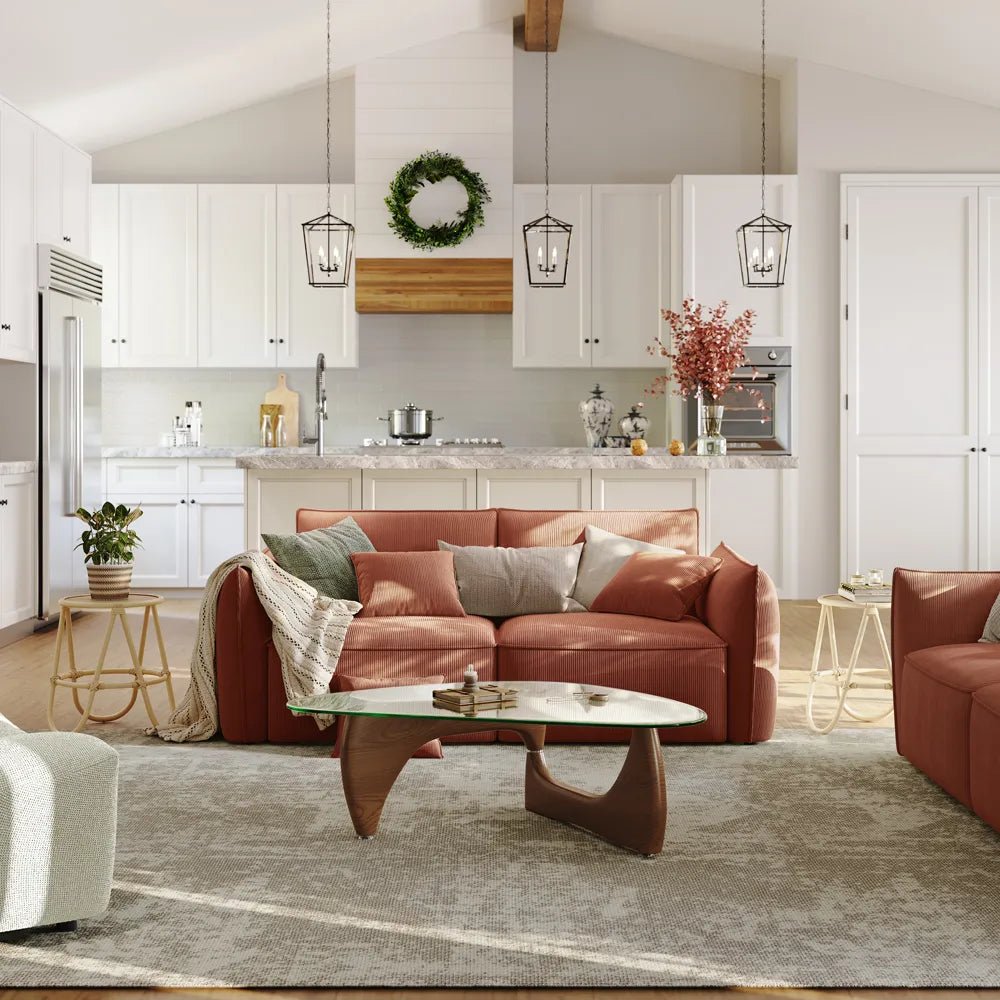 Silva Modular Deep Loveseat Sofa with Thin Armrests - Exclusivia