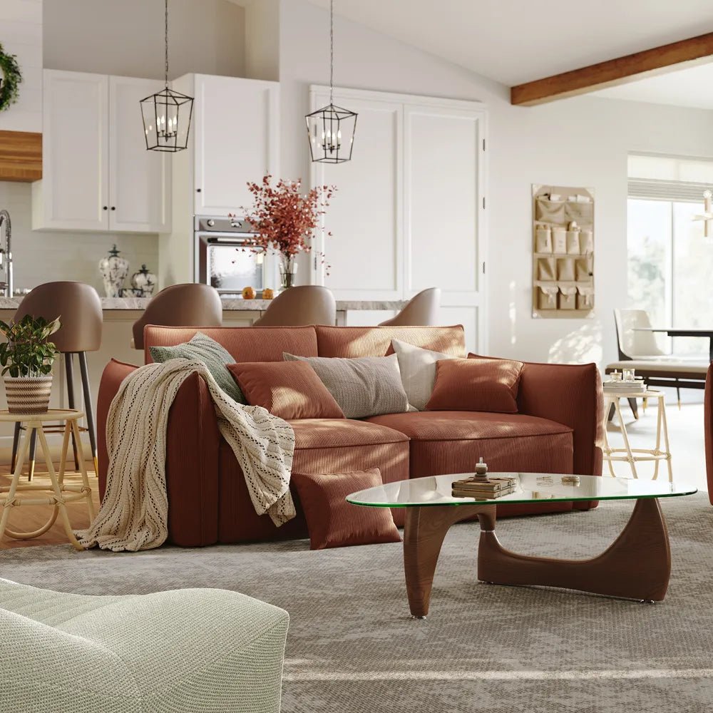 Silva Modular Deep Loveseat Sofa with Thin Armrests - Exclusivia