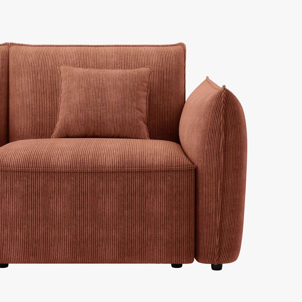 Silva Modular Deep Loveseat Sofa with Thin Armrests - Exclusivia