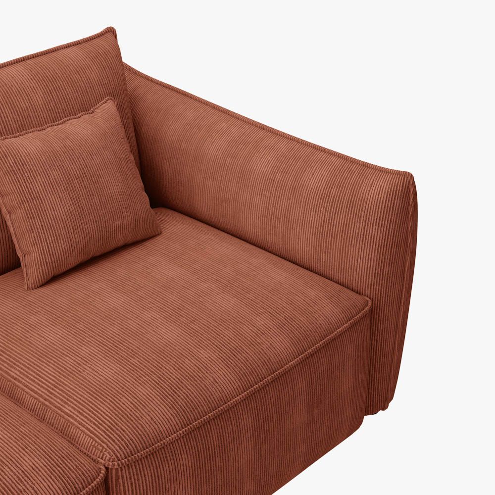 Silva Modular Deep Loveseat Sofa with Thin Armrests - Exclusivia