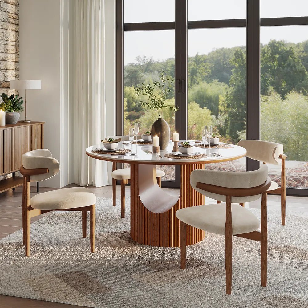 Silva Sintered Stone and Wood Dining Table - Exclusivia