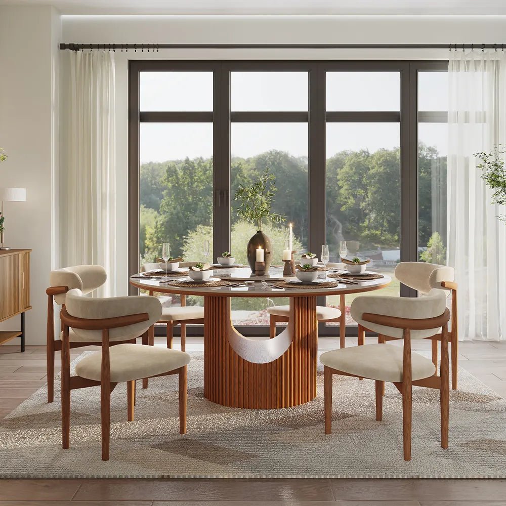 Silva Sintered Stone and Wood Dining Table - Exclusivia