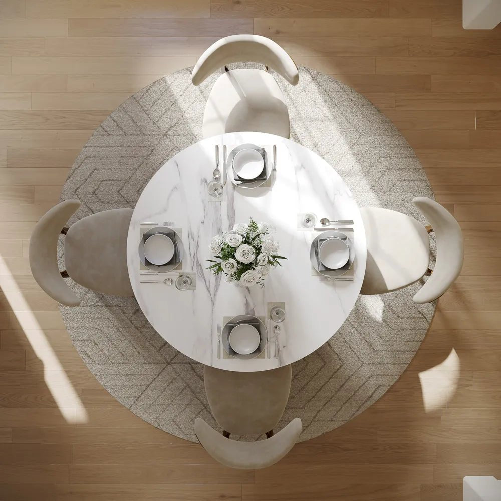 Silva Sintered Stone and Wood Dining Table - Exclusivia