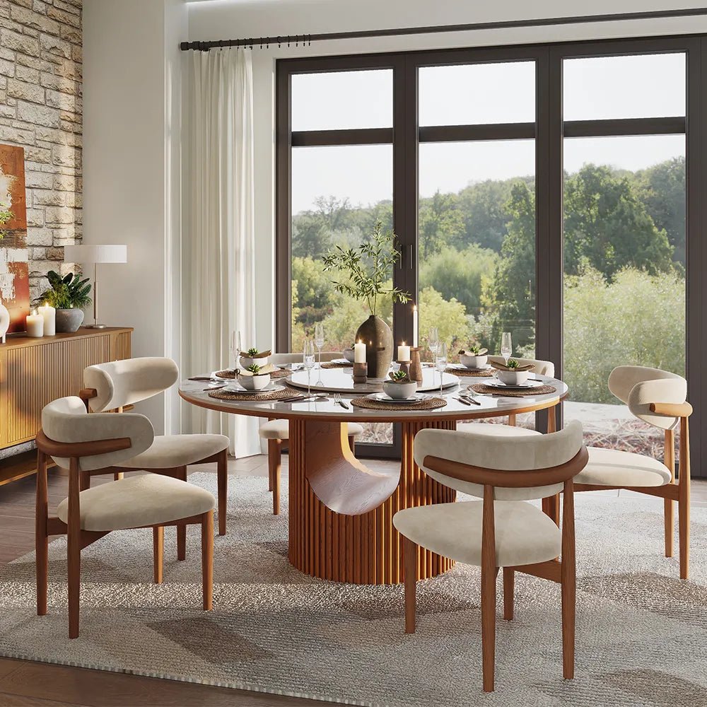 Silva Sintered Stone and Wood Dining Table - Exclusivia