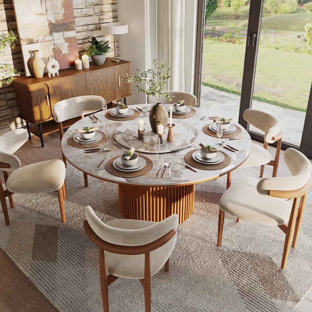 Silva Sintered Stone and Wood Dining Table - Exclusivia