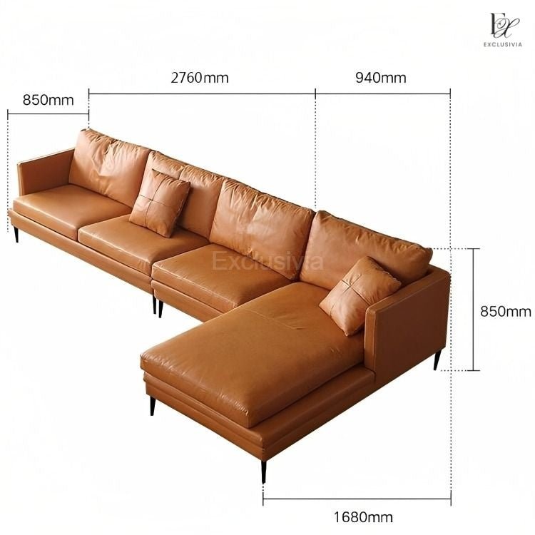 Sofa 4 Seater L Shape Feather Sofa - Exclusivia