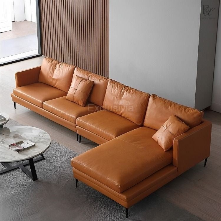 Sofa 4 Seater L Shape Feather Sofa - Exclusivia