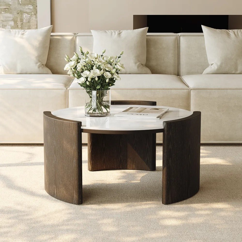 Solara 100 cm Round Matte Coffee Table - Exclusivia