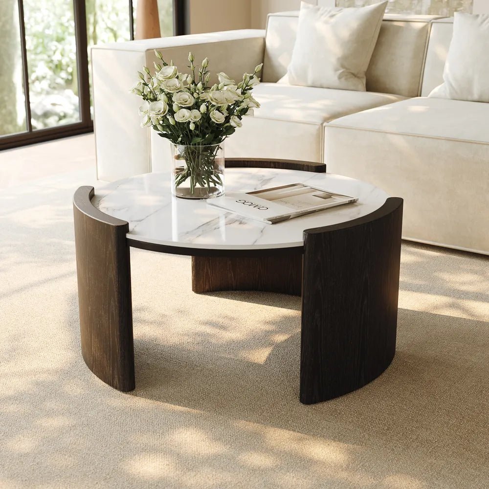 Solara 100 cm Round Matte Coffee Table - Exclusivia
