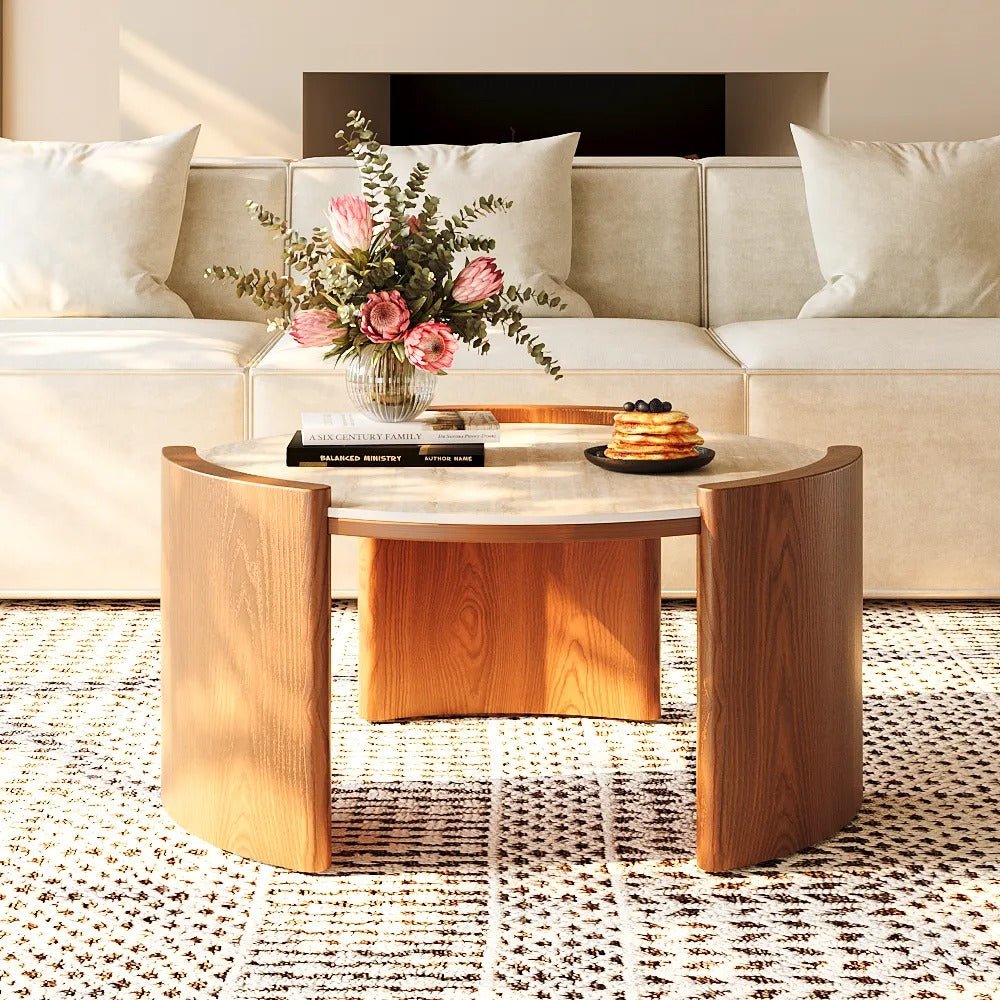 Solara 100 cm Round Matte Coffee Table - Exclusivia