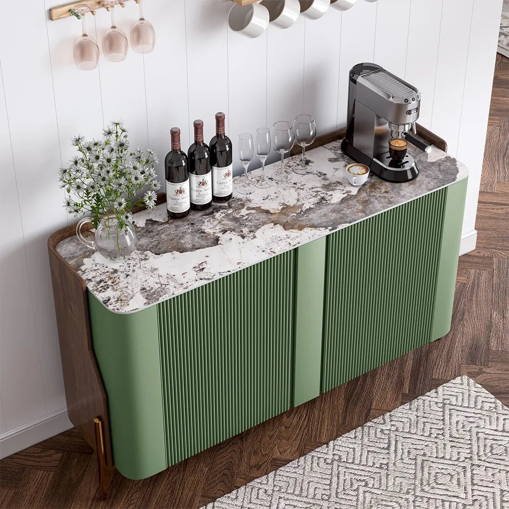 Solara 146 cm Modern Storage Sideboard with Sintered Stone Top - Exclusivia