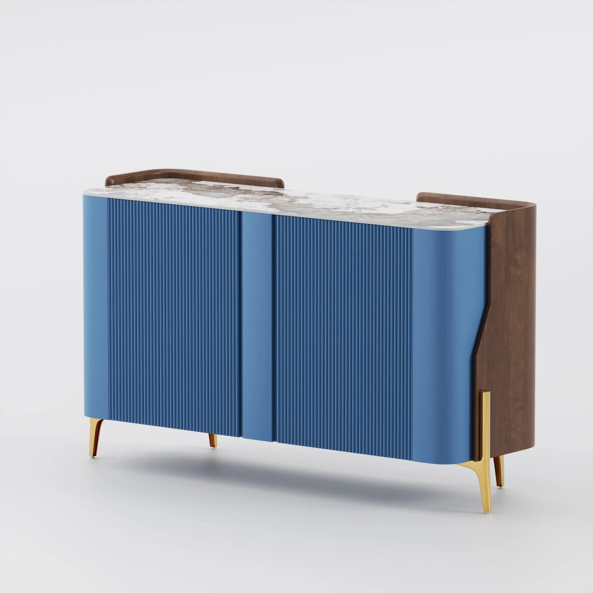 Solara 146 cm Modern Storage Sideboard with Sintered Stone Top - Exclusivia