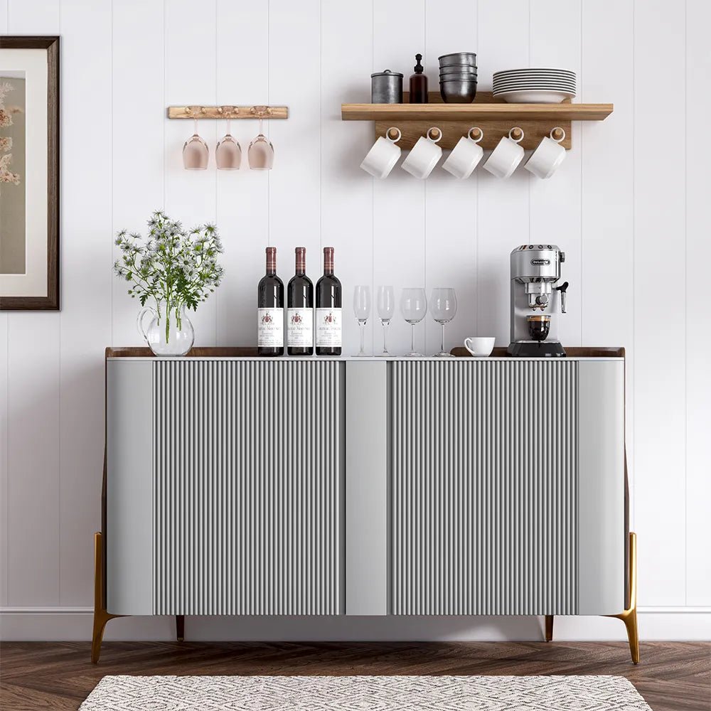 Solara 146 cm Modern Storage Sideboard with Sintered Stone Top - Exclusivia