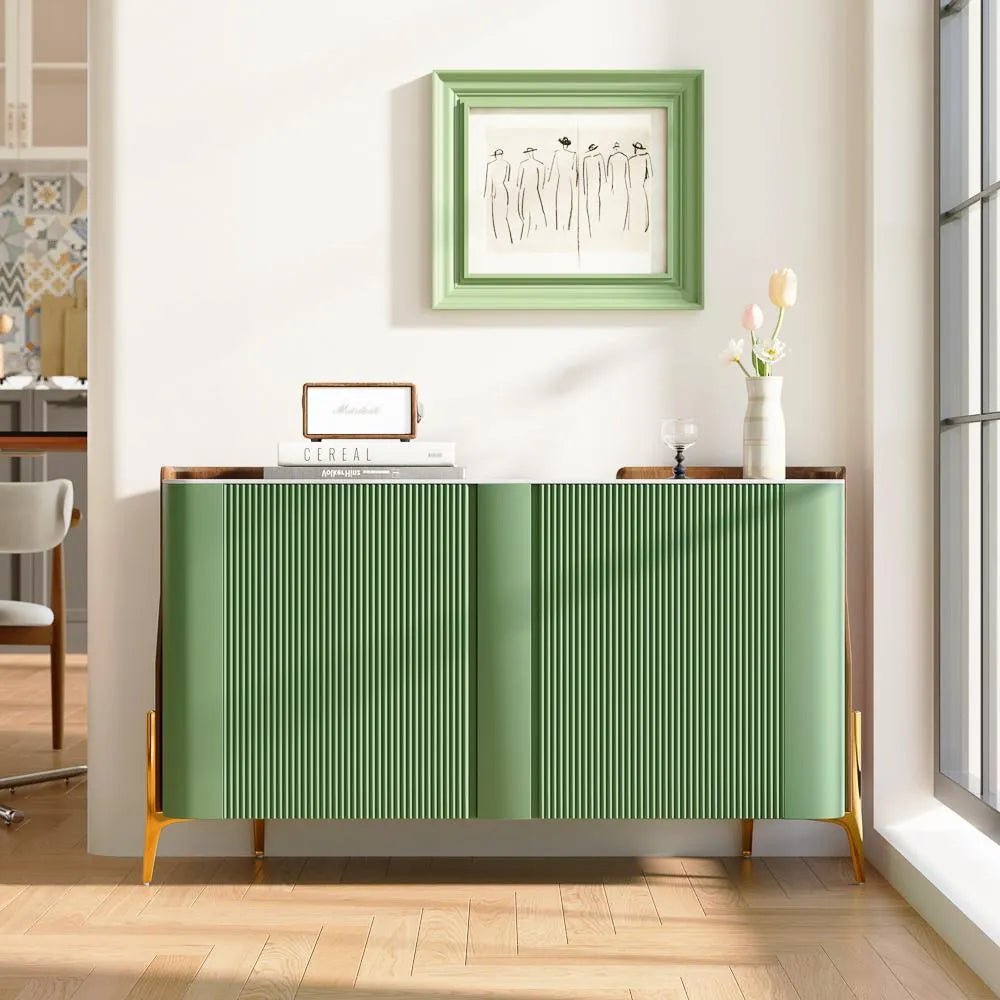 Solara 146 cm Modern Storage Sideboard with Sintered Stone Top - Exclusivia