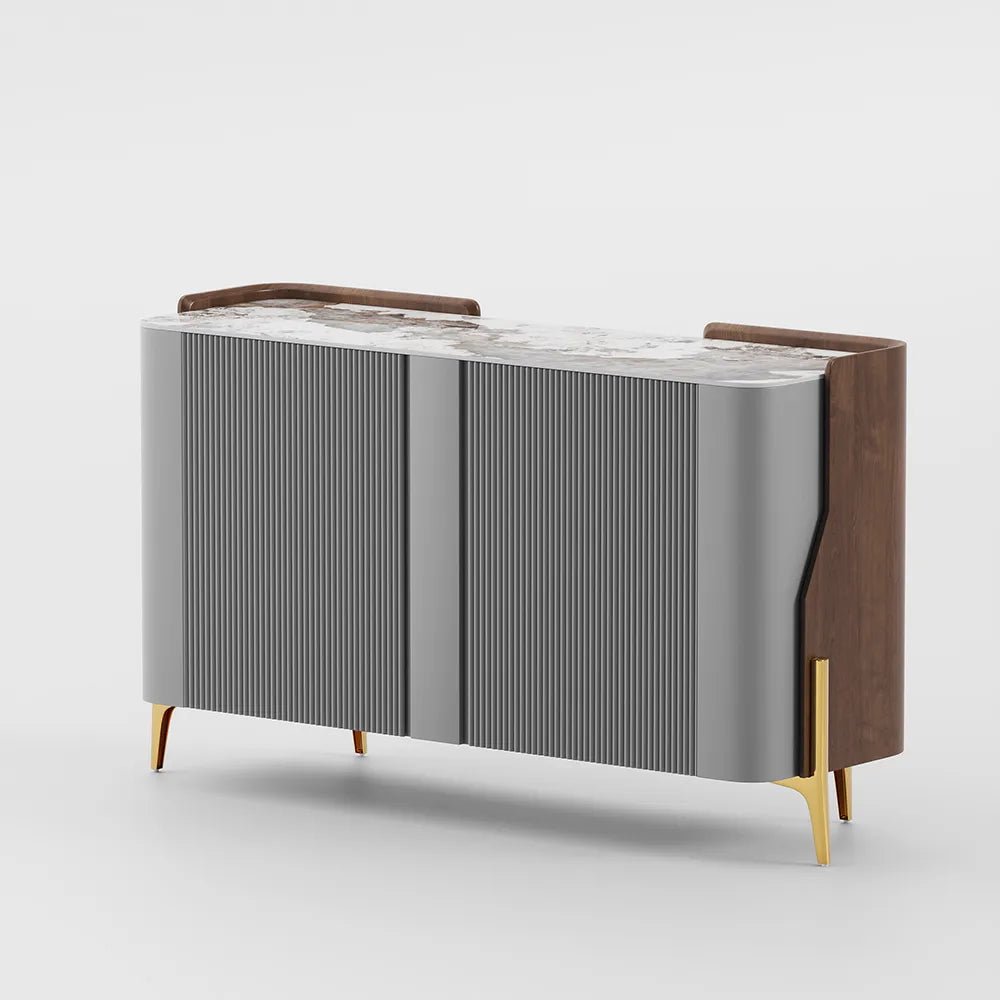 Solara 146 cm Modern Storage Sideboard with Sintered Stone Top - Exclusivia