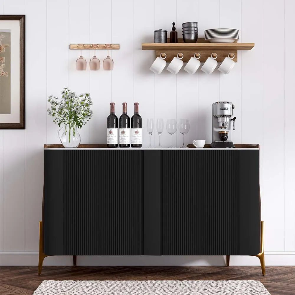 Solara 146 cm Modern Storage Sideboard with Sintered Stone Top - Exclusivia