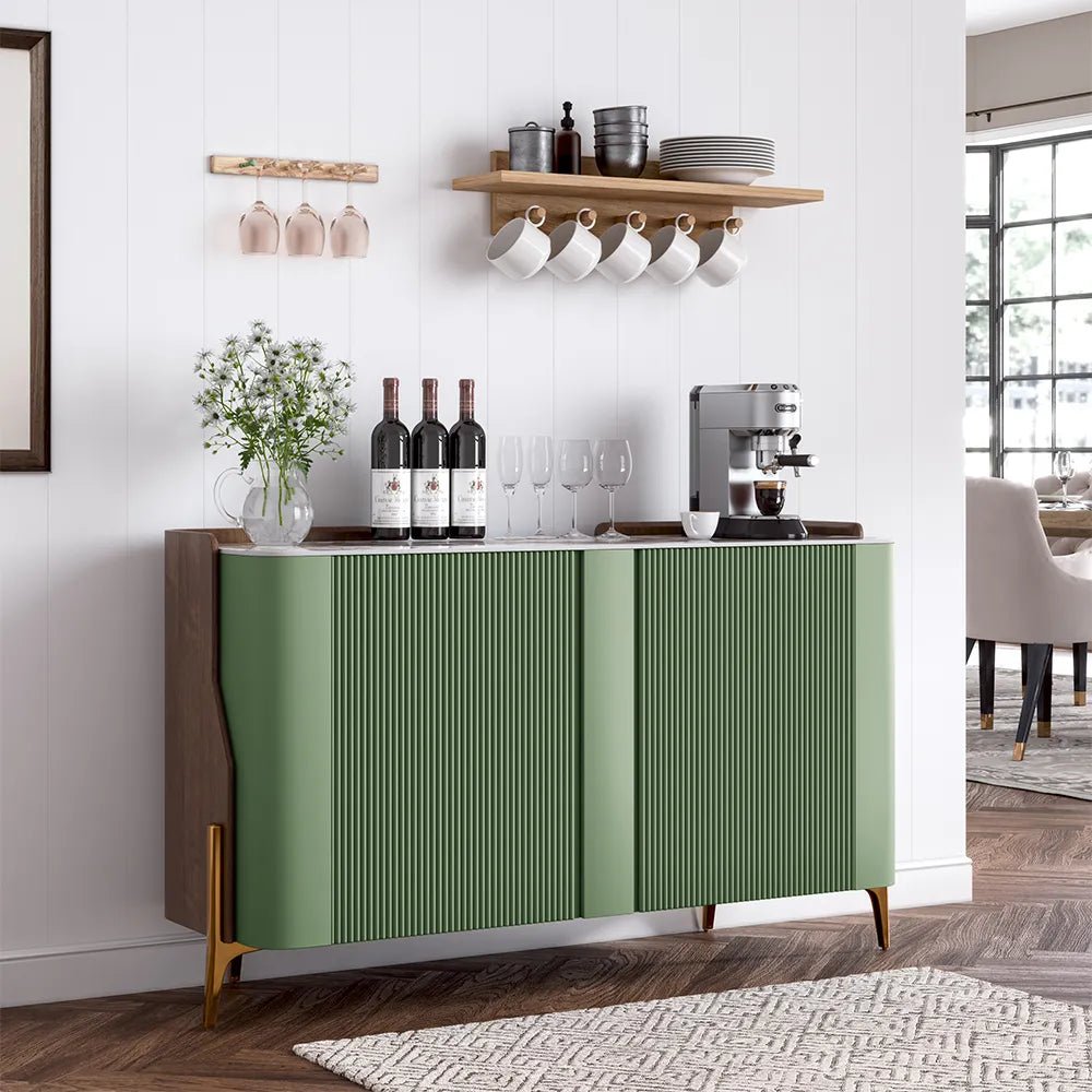 Solara 146 cm Modern Storage Sideboard with Sintered Stone Top - Exclusivia