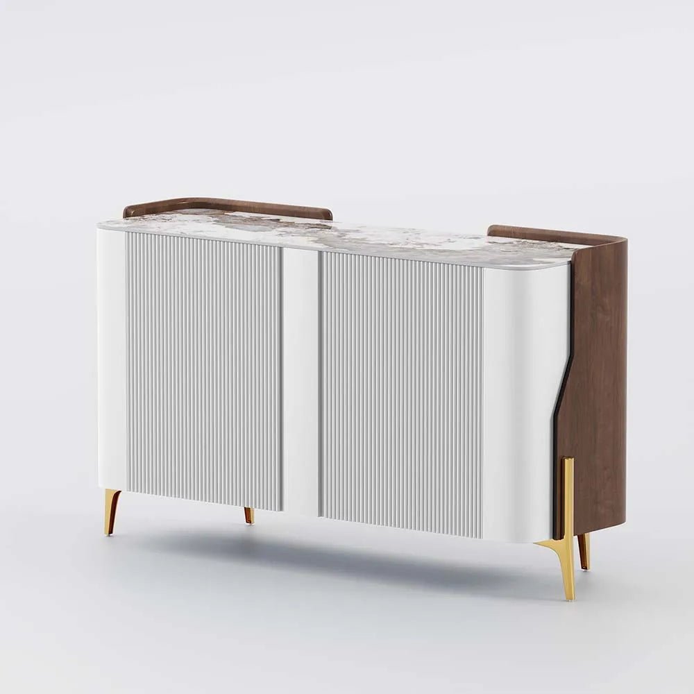 Solara 146 cm Modern Storage Sideboard with Sintered Stone Top - Exclusivia