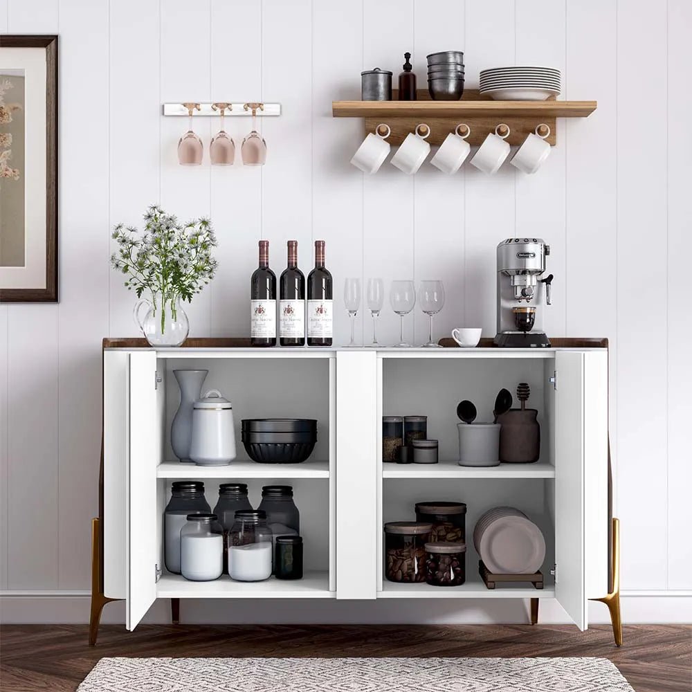 Solara 146 cm Modern Storage Sideboard with Sintered Stone Top - Exclusivia