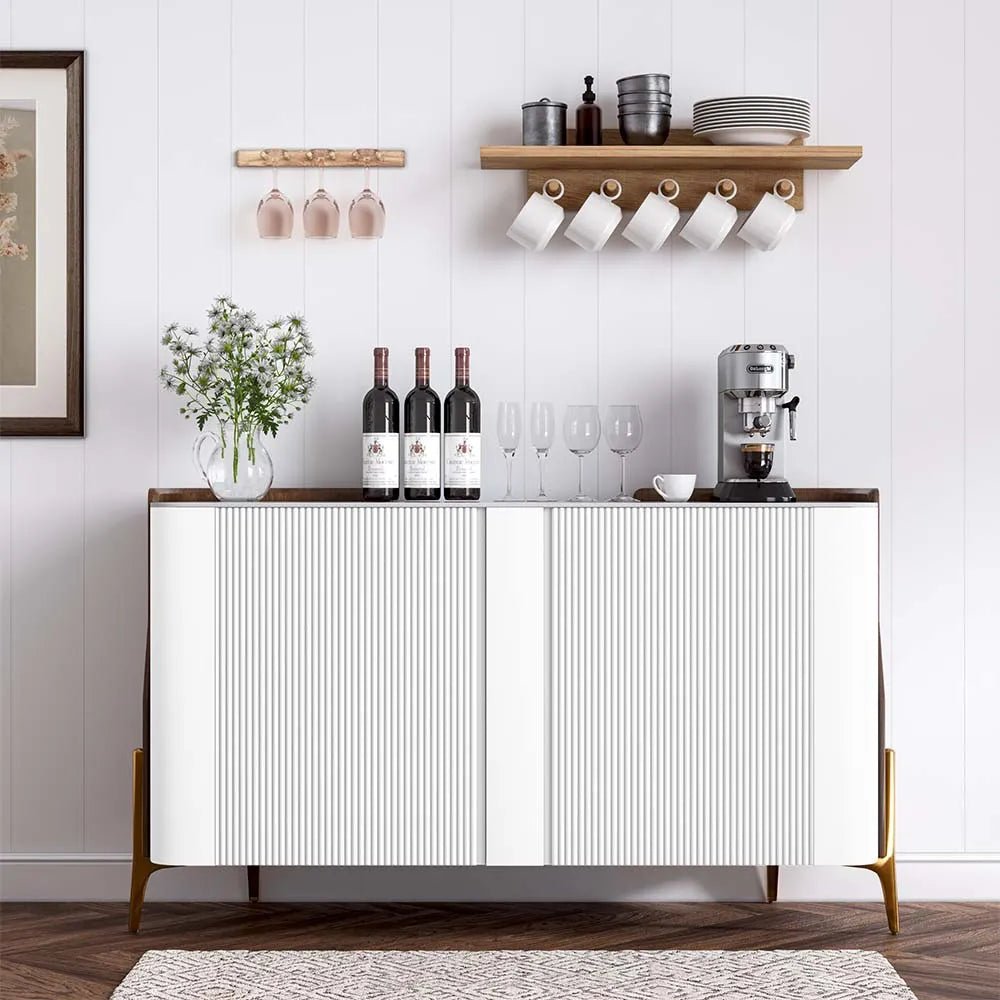 Solara 146 cm Modern Storage Sideboard with Sintered Stone Top - Exclusivia