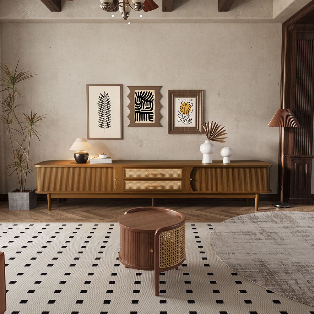 Solara 200 cm Woven Rattan Media Console - Exclusivia