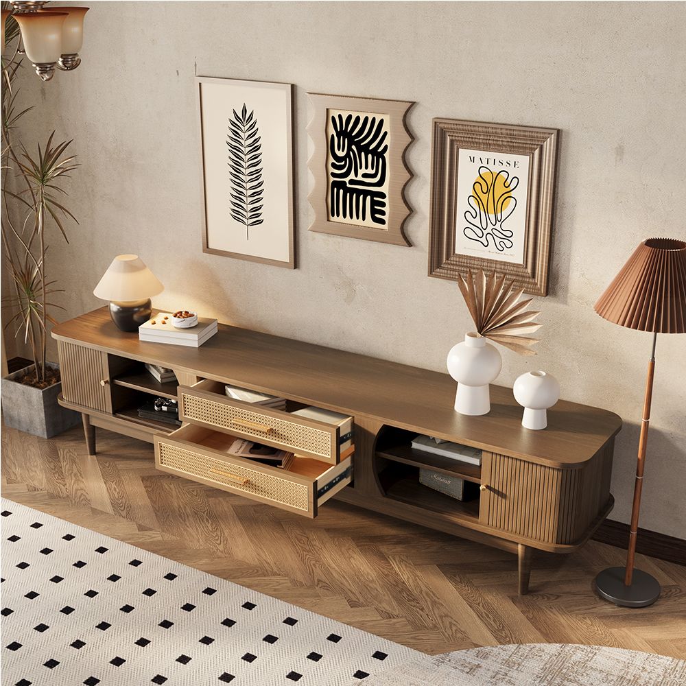 Solara 200 cm Woven Rattan Media Console - Exclusivia