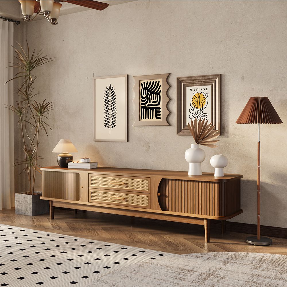 Solara 200 cm Woven Rattan Media Console - Exclusivia
