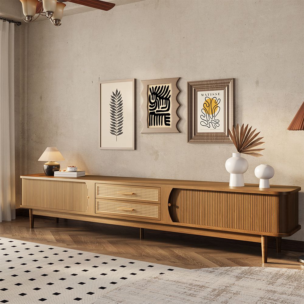 Solara 200 cm Woven Rattan Media Console - Exclusivia