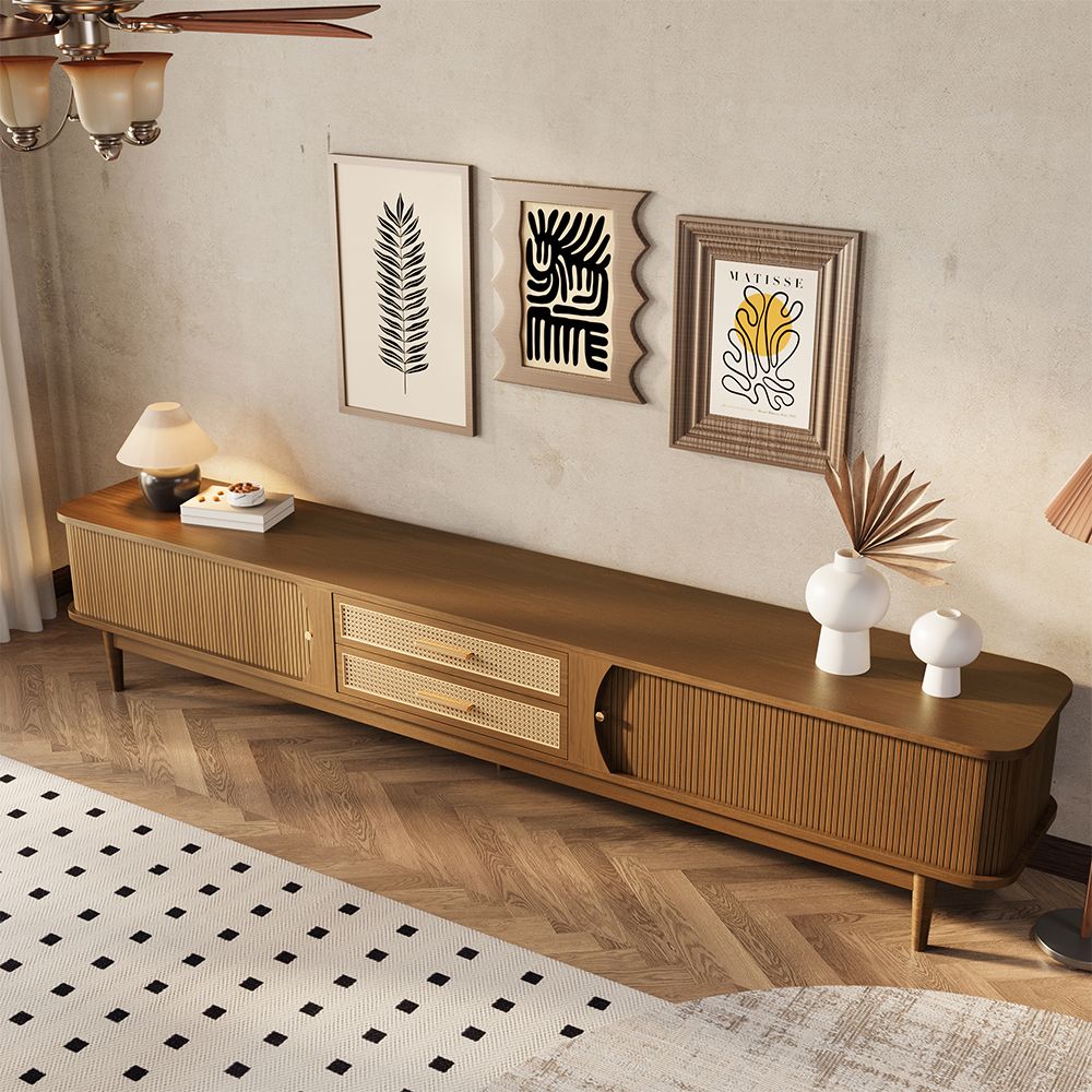 Solara 200 cm Woven Rattan Media Console - Exclusivia