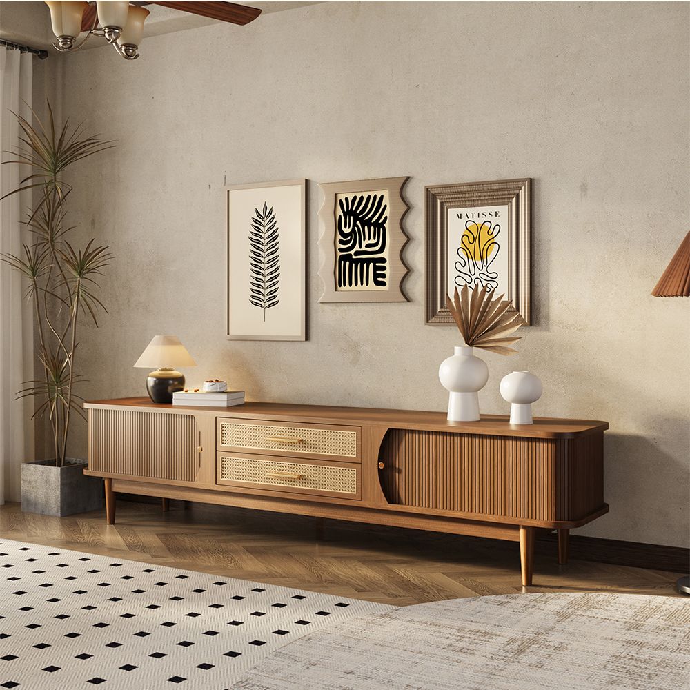 Solara 200 cm Woven Rattan Media Console - Exclusivia