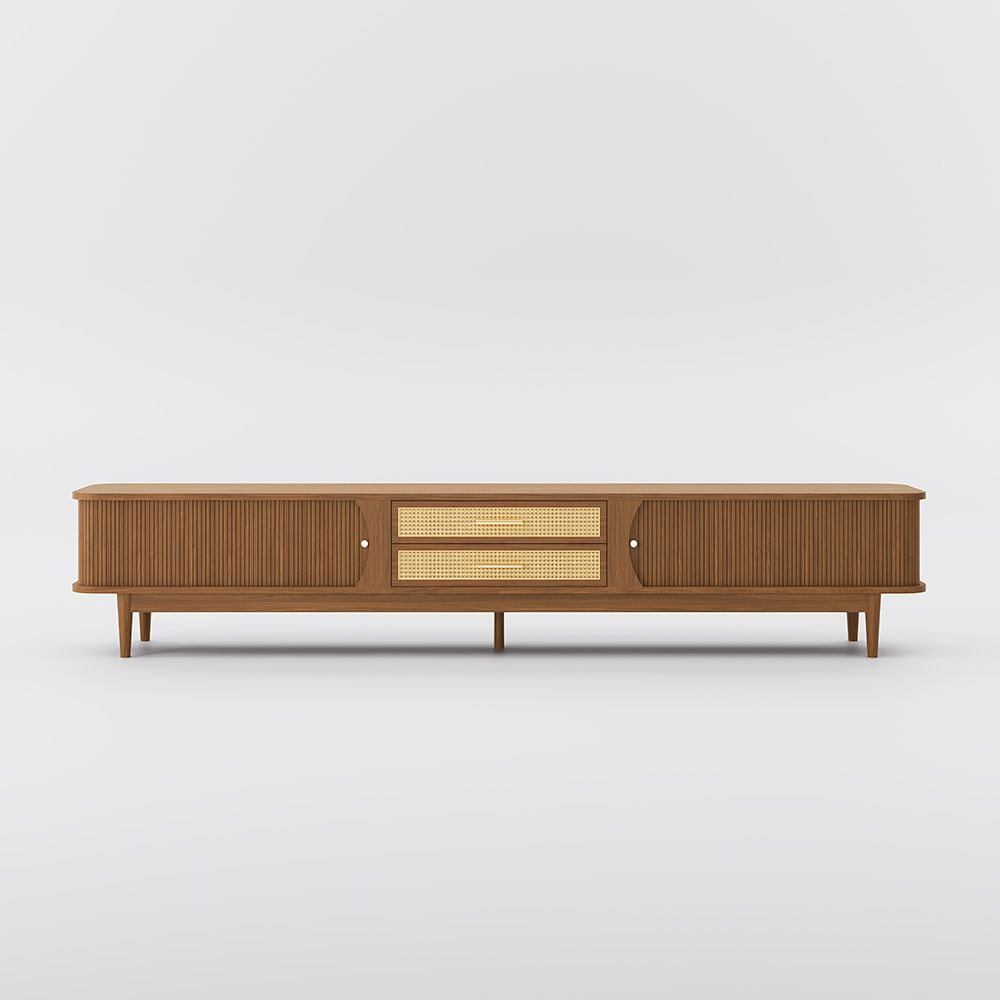 Solara 200 cm Woven Rattan Media Console - Exclusivia