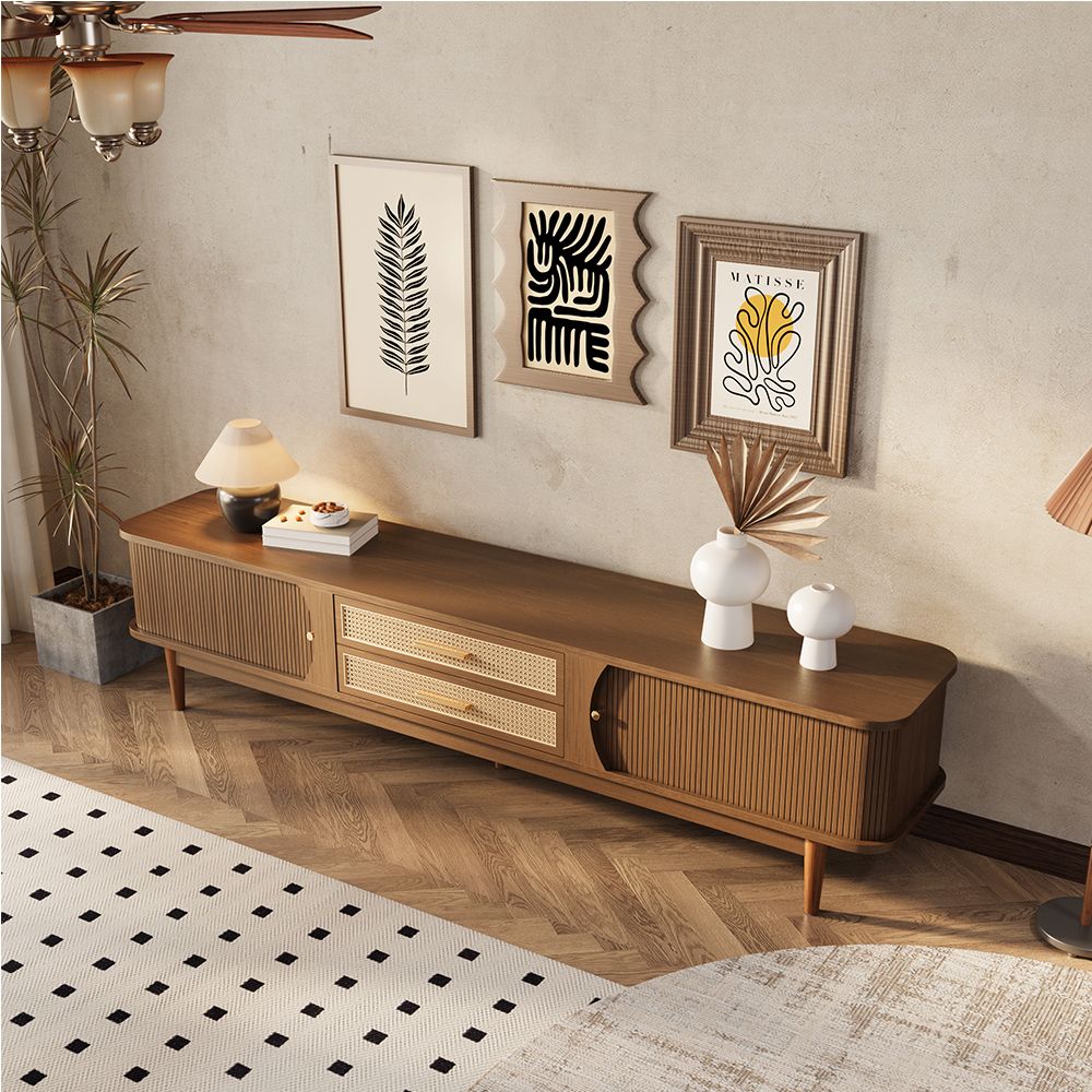 Solara 200 cm Woven Rattan Media Console - Exclusivia