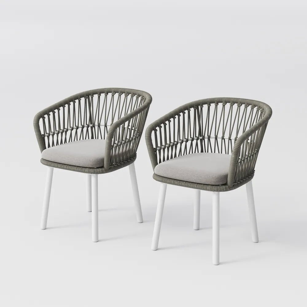Solara – Modern Gray Wicker Outdoor Dining Chairs (4 Pieces) - Exclusivia