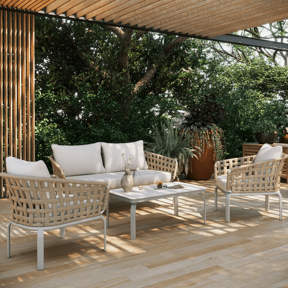 Solara Outdoor Lounge Chair — 75 cm Modern Wicker Armchair - Exclusivia