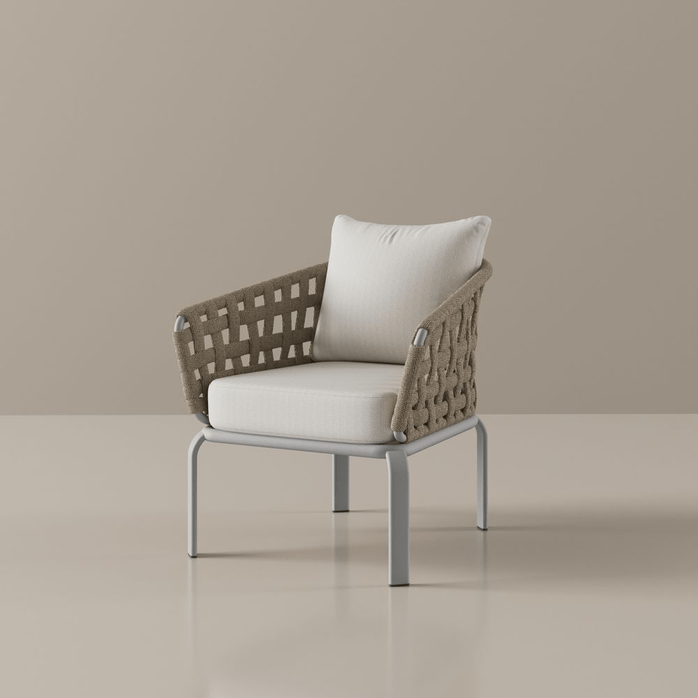 Solara Outdoor Lounge Chair — 75 cm Modern Wicker Armchair - Exclusivia